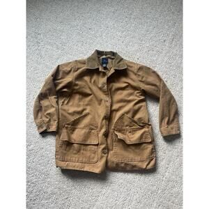 Vintage Y2K The Limited Barn Chore Coat Canvas and Cordoroy Medium Caramel Brown